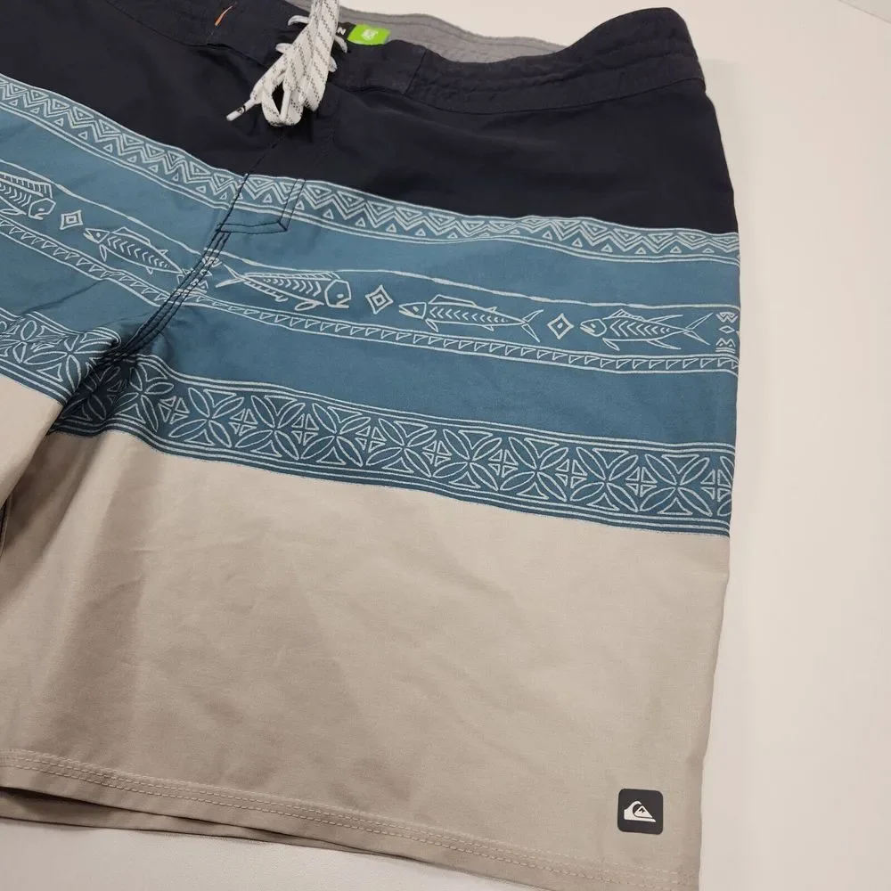 Quiksilver‎ Men's 38W Waterman Collection Board Shorts Blue Hawaiian